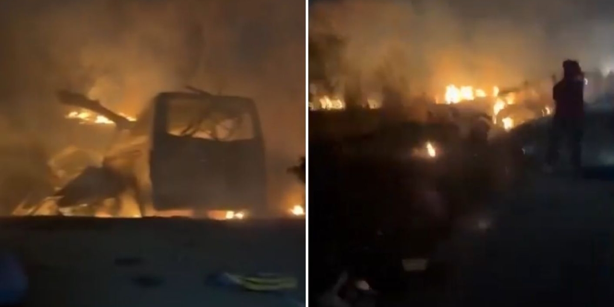 Tragédia no Zimbábue: 27 mortos em acidente com micro-ônibus de cristãos 1 906322221 o micro onibus foi destruido pelo fogo apos colisao