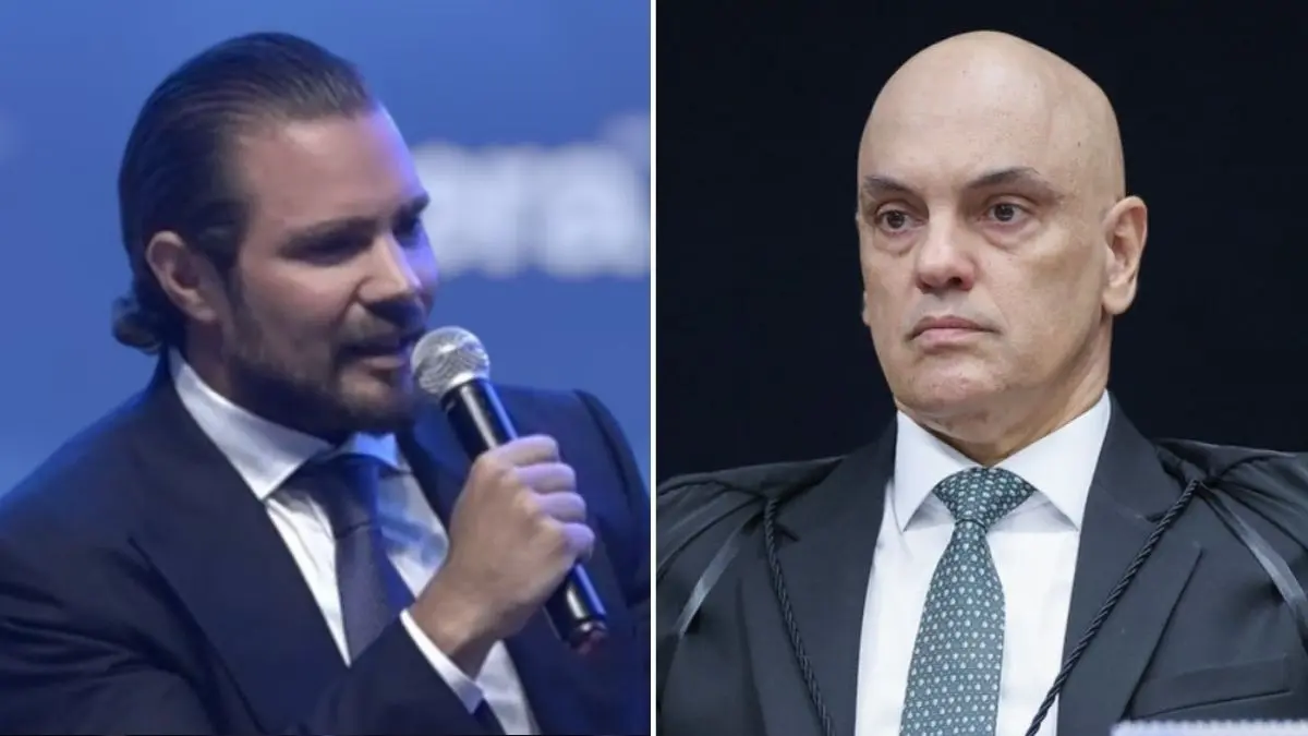 Novos documentos revelam ligação entre Daniel Vorcaro e Alexandre de Moraes 1 daniel vorcaro com moraes foto reproducao youtube esfera brasil e antonio augusto stf 1