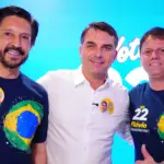 Flávio Bolsonaro promove ato em São Paulo para reforçar apoio na reta final do 2º turno 3 flavio tarcisio ricardo nunes avenida paulista e1792093065950